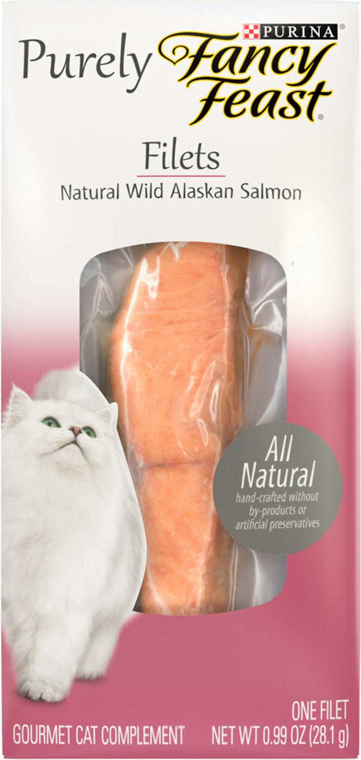 Fancy Feast Purely Natural Wild Alaskan Salmon Filets Cat Food Topper, 0.99-oz (Size:  0.99-oz)