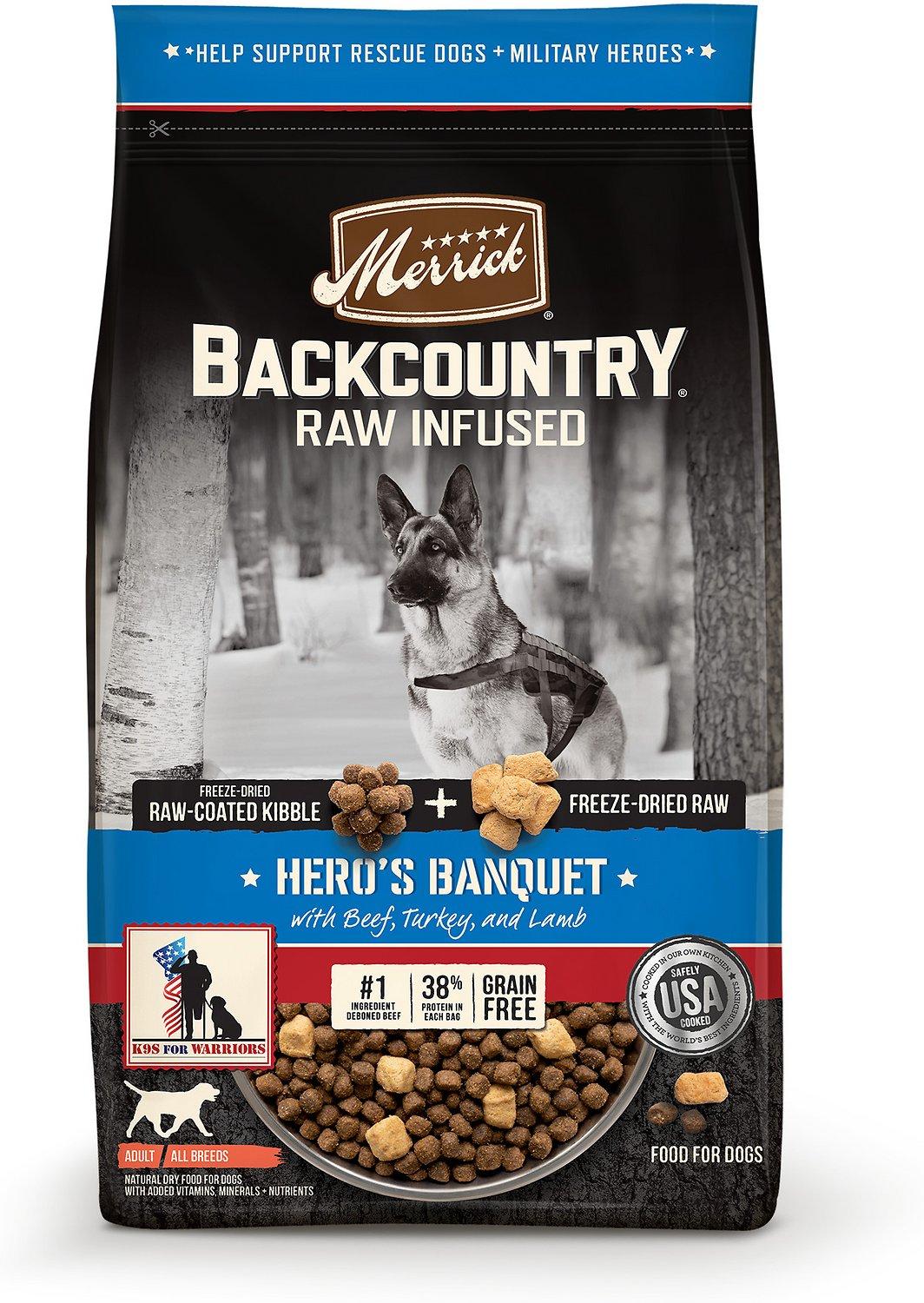Merrick Backcountry Raw Infused Hero's Banquet Freeze-Dried Dry Dog Food, 4-lb