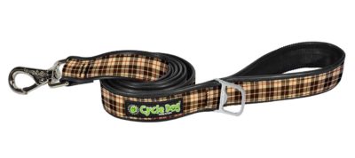 Cycle Dog RegWidth Dog Leash, Tan Plaid, 6-ft