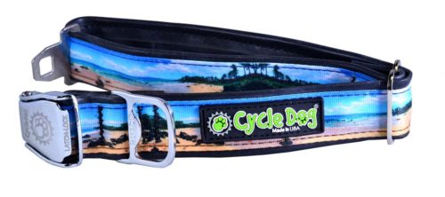 Cycle Dog RegWidth Collar with Metal Buckle for Dogs, Beach Life, Medium