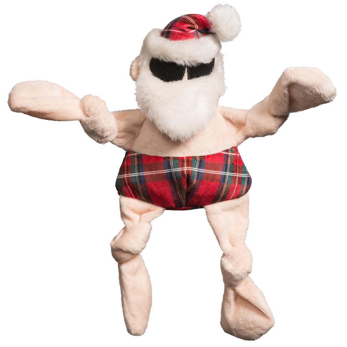 HuggleHounds Totally Tartan Beach Bum Santa Knottie Dog Toy
