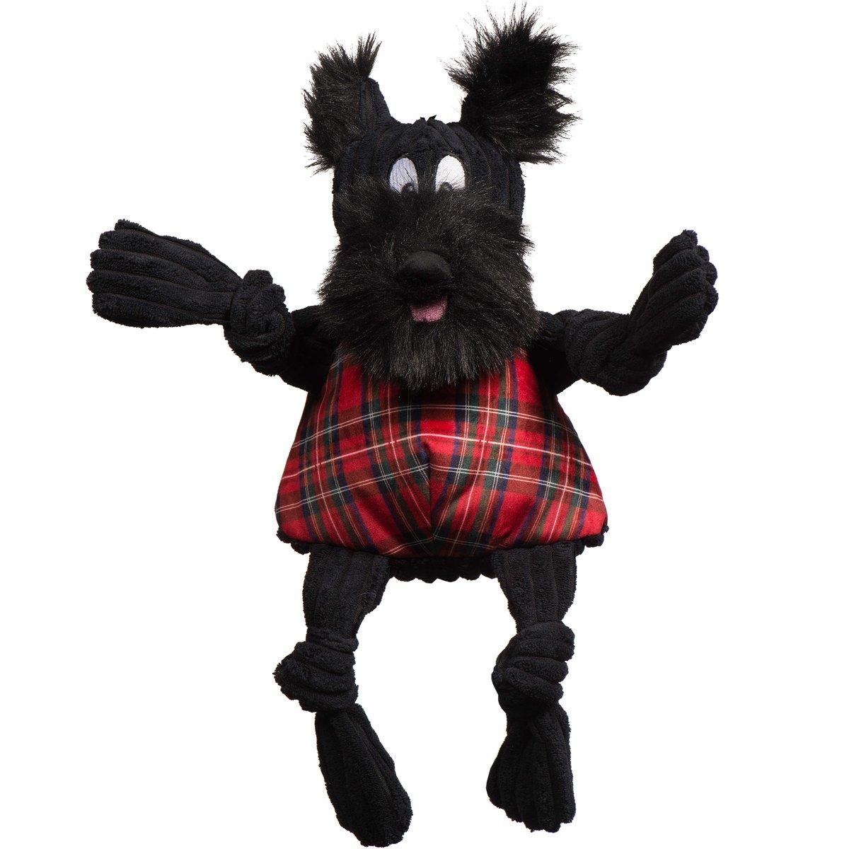 HuggleHounds Totally Tartan Scotch Scottie Knottie Dog Toy, Large