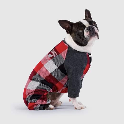 Canada Pooch Frosty Fleece Dog Sweatsuit, Plaid, 24-in