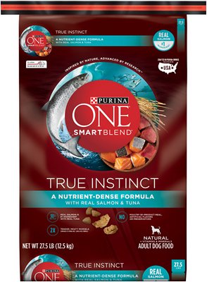 Purina ONE SmartBlend True Instinct with Real Salmon & Tuna Adult Premium Dry Dog Food, 27.5-lb