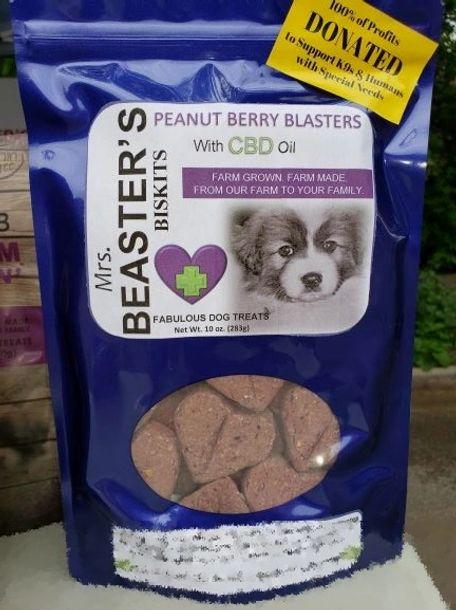 Mrs. Beaster's Biskits Peanut Berry Blasters  C B D  Dog Treats