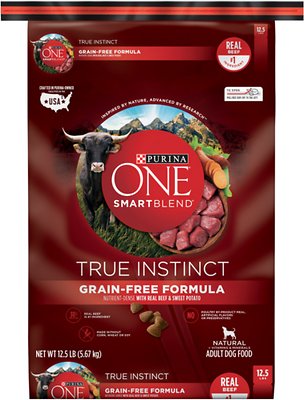 Purina ONE SmartBlend True Instinct with Real Beef & Sweet Potato Grain-Free Dry Dog Food, 12.5-lb
