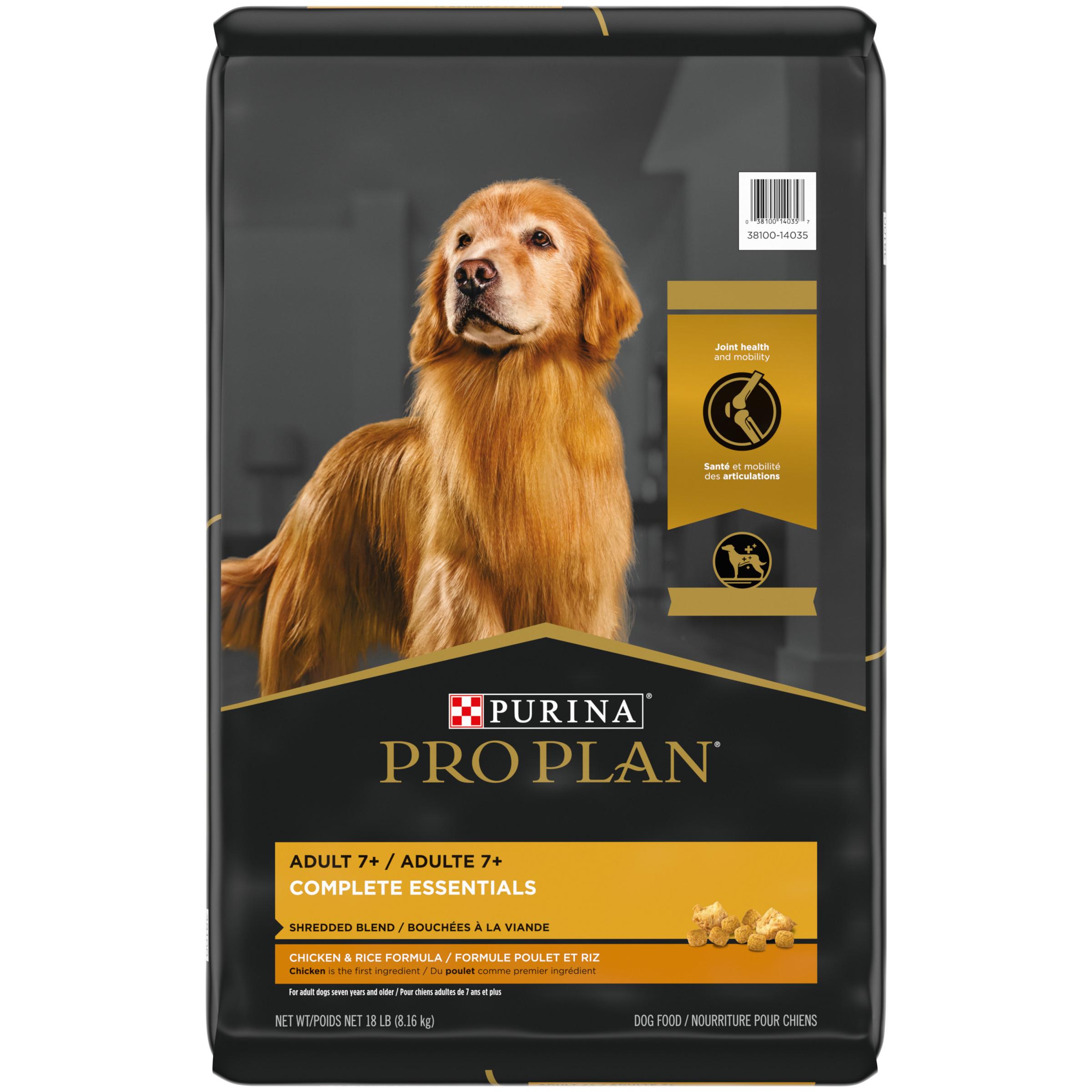 Pro Plan Complete Essentials Shredded Blend Chicken & Rice Adult 7+ Dry Dog Food, 18-lb