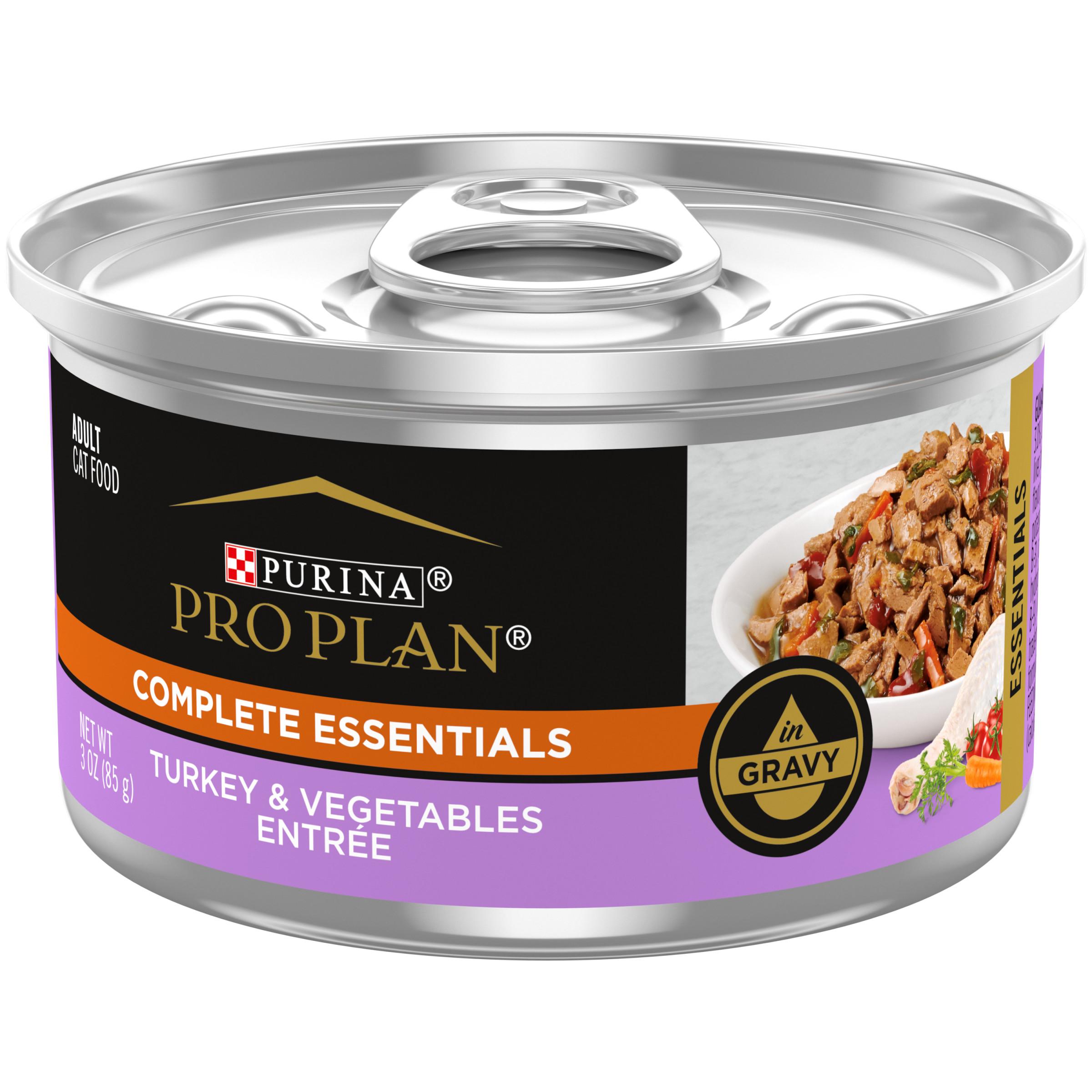 Purina Pro Plan Complete Essentials Turkey & Vegetables Entree in Gravy Wet Cat Food Can