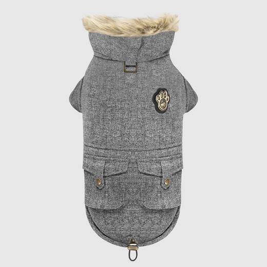 Canada Pooch Alaskan Army Parka Dog Coat, Salt & Pepper, 26