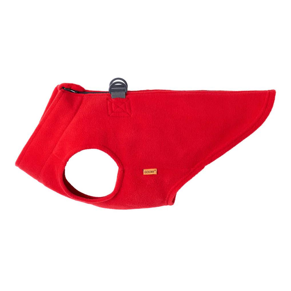 Gooby Zip Up Fleece Dog Vest, Red