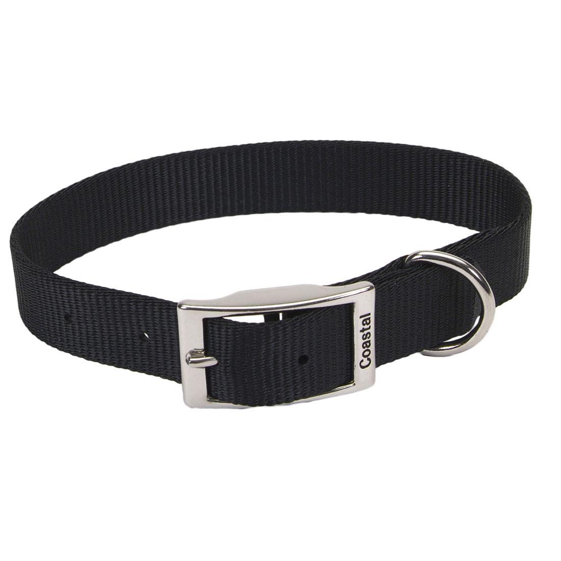 Coastal Single-Ply Dog Collar, Black, 1-in x 22-in