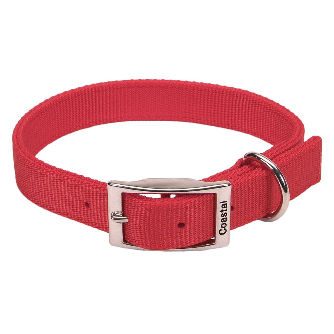 Coastal Double-Ply Nylon Dog Collar, Red, 1-in x 20-in