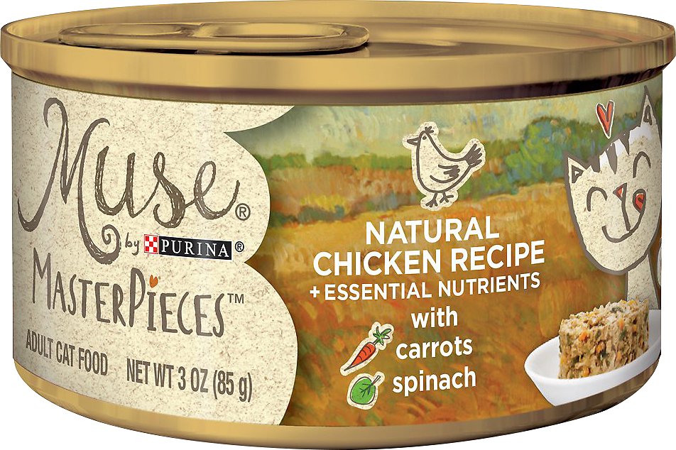 Purina Muse MasterPieces Natural Chicken Recipe with Carrots & Spinach Canned Cat Food