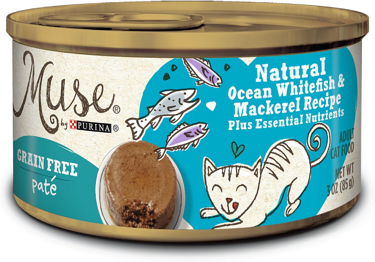 Purina Muse Natural Ocean Whitefish & Mackerel Recipe Pate Adult Grain-Free Canned Cat Food