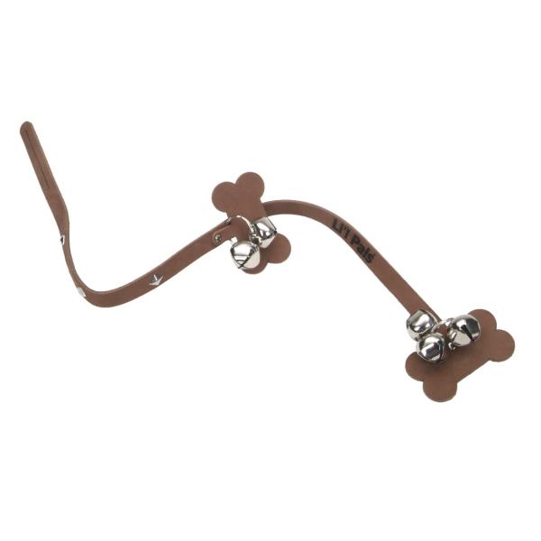 Li'l Pals Leather Dog Potty Training Bells, Chocolate, 32-in