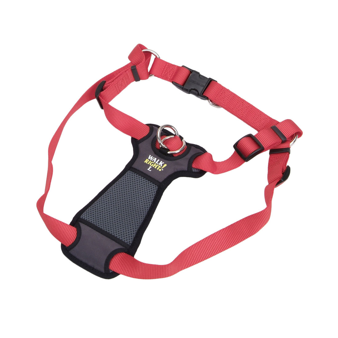 Coastal Walk Right! Front-Connect No-Pull Padded Dog Harness, Red, Large, 26-38-in