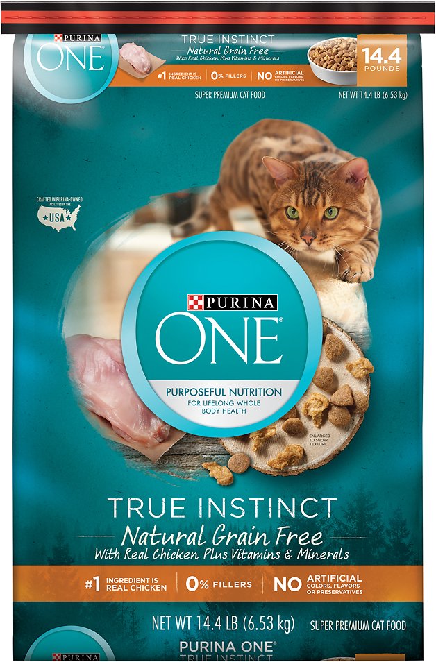 Purina ONE True Instinct Natural Real Chicken Plus Vitamins & Minerals Grain-Free Dry Cat Food
