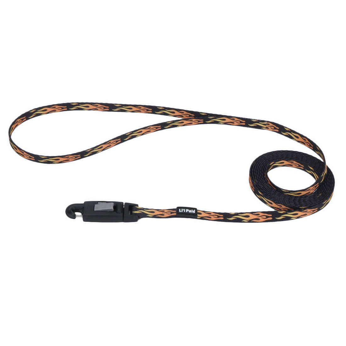 Li'l Pals Patterned Dog Leash with E-Z Snap, Flames Black