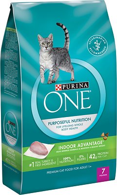 Purina ONE Indoor Advantage Adult Premium Dry Cat Food, 7-lb