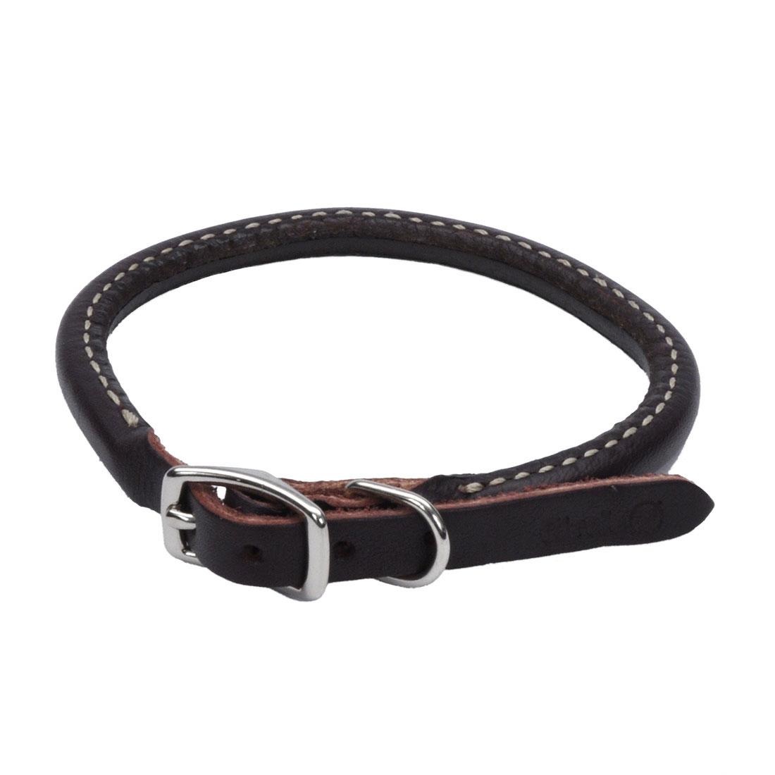 Circle T Latigo Leather Round Dog Collar, 3/8-in x 12-in
