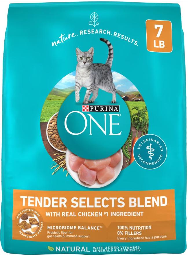 Purina ONE Tender Selects Blend with Real Chicken Dry Cat Food, 7-lb