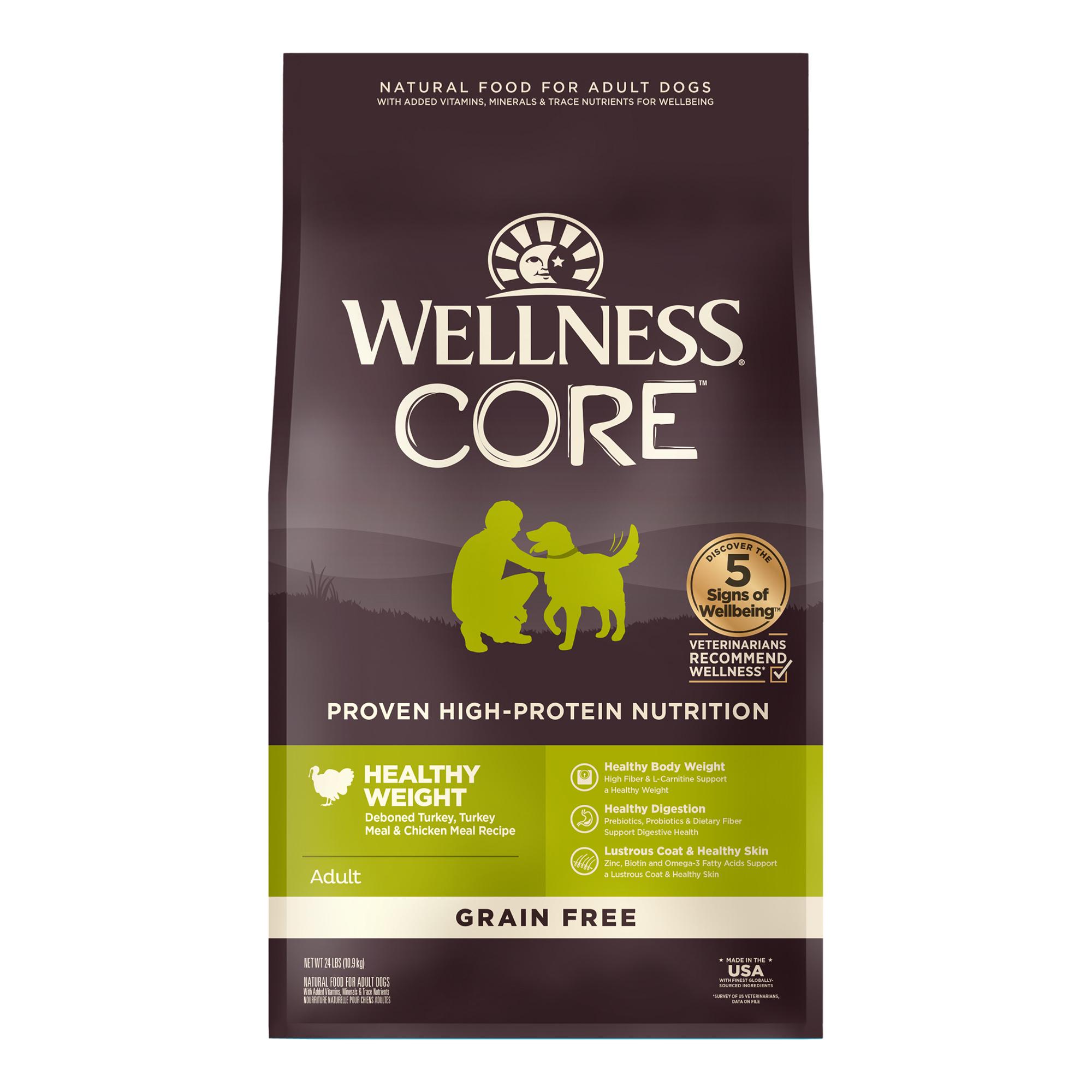 Wellness CORE Healthy Weight Turkey & Chicken Grain-Free Dry Dog Food, 24-lb