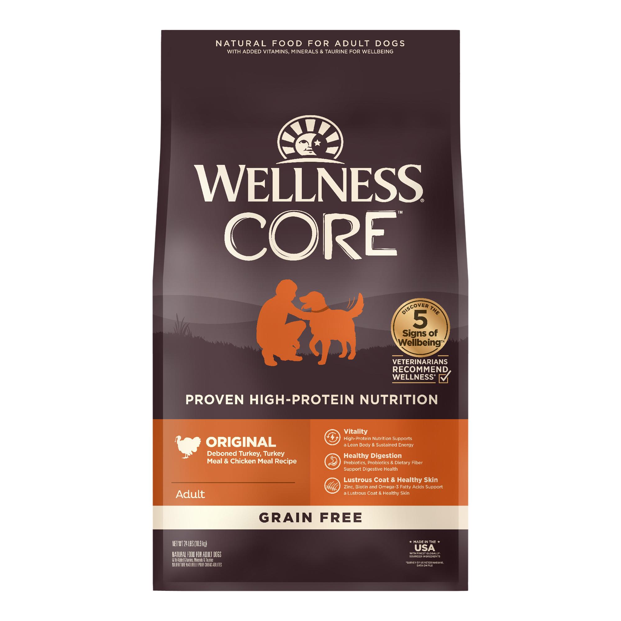 Wellness CORE Original Turkey & Chicken Grain-Free Dry Dog Food, 24-lb