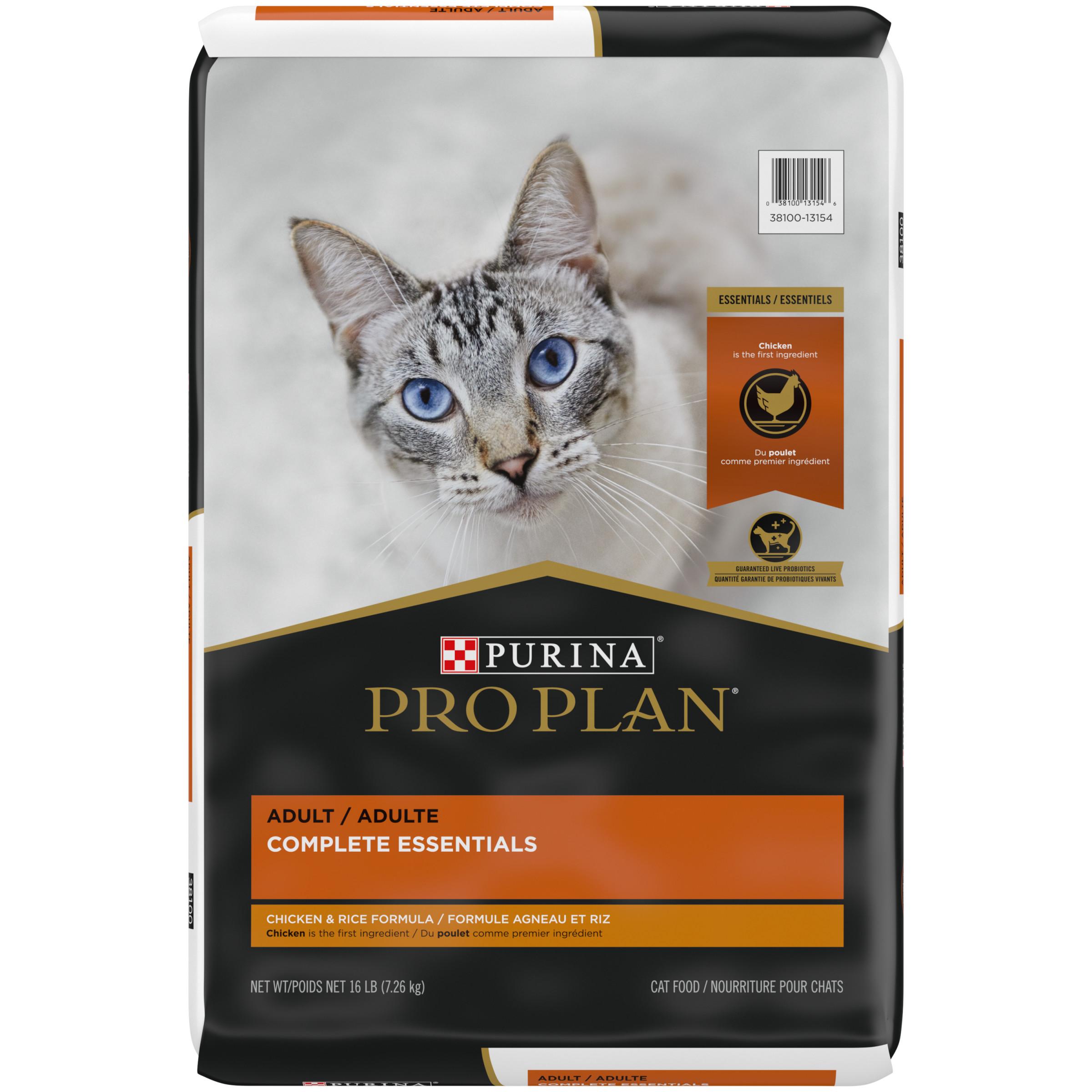 Purina Pro Plan Complete Essentials Chicken & Rice Adult Dry Cat Food, 16-lb