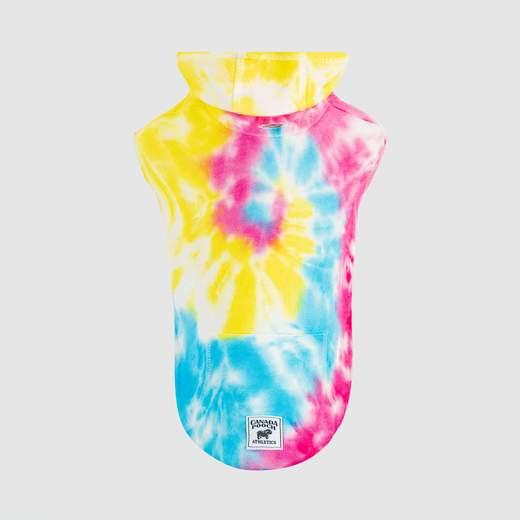 Canada Pooch No Authority Dog Hoodie, Tie Dye, 8-in