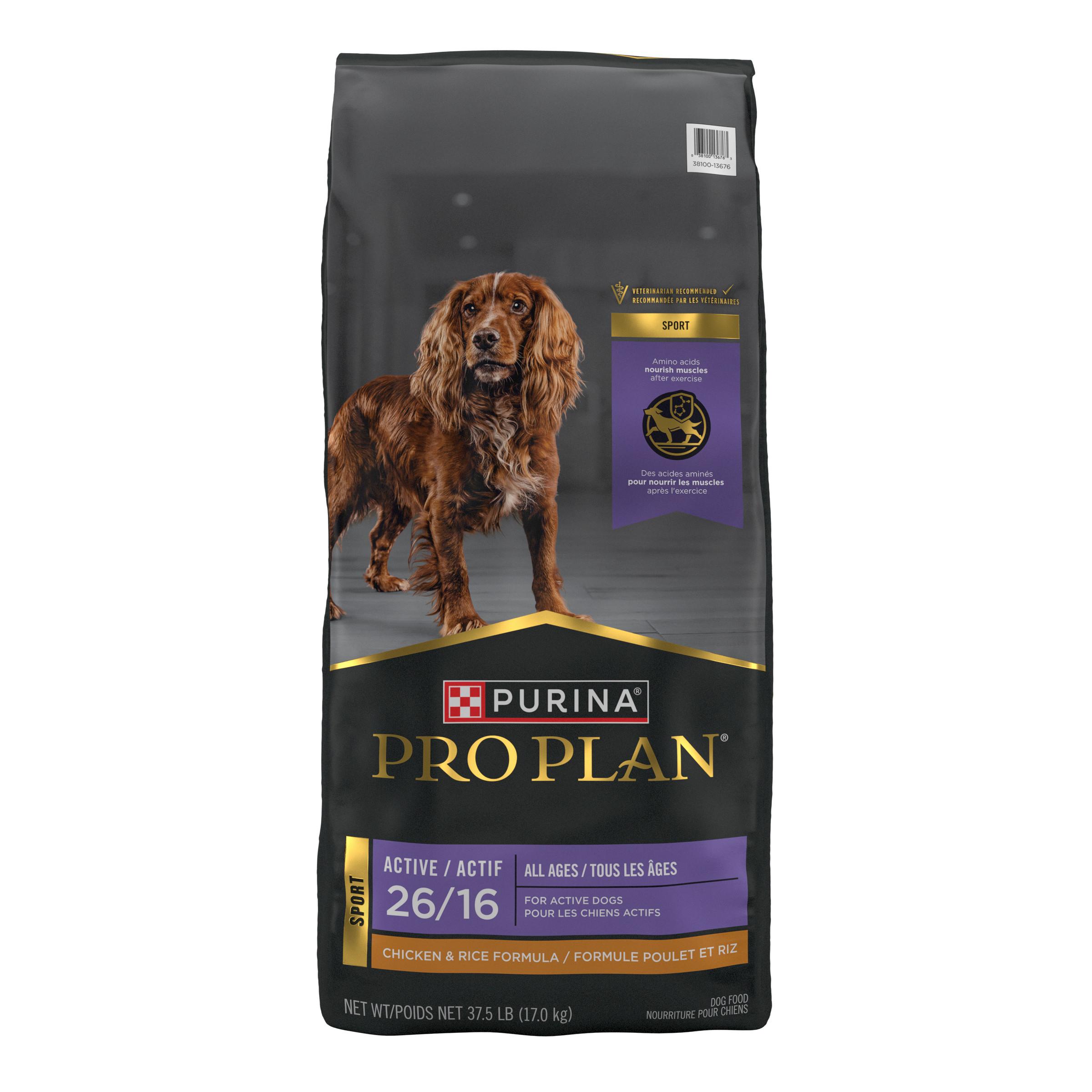 Purina Pro Plan Sport Active 26/16 Chicken & Rice Dry Dog Food, 37.5-lb