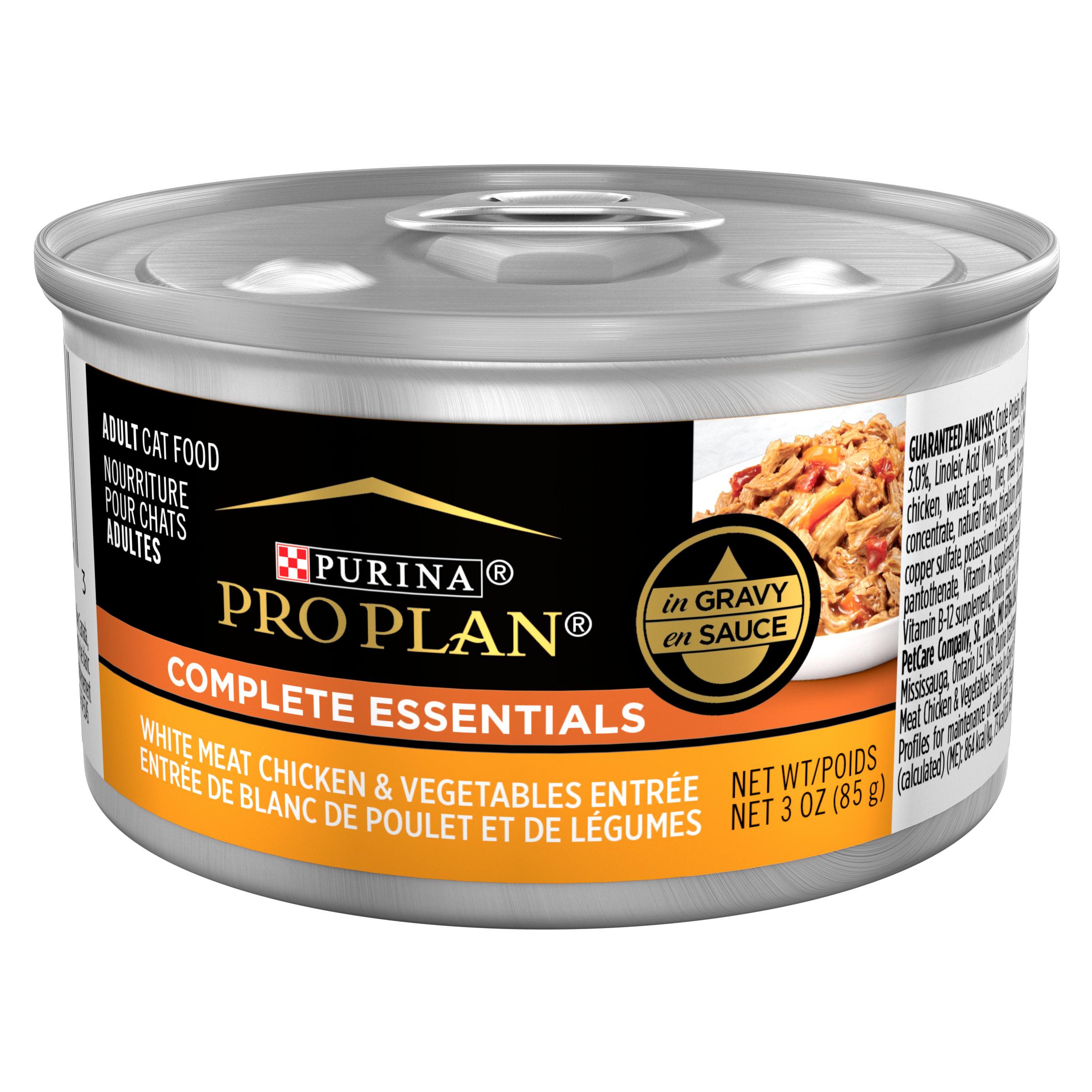 Purina Pro Plan Complete Essentials White Meat Chicken & Vegetables Entree in Gravy Wet Cat Food Can