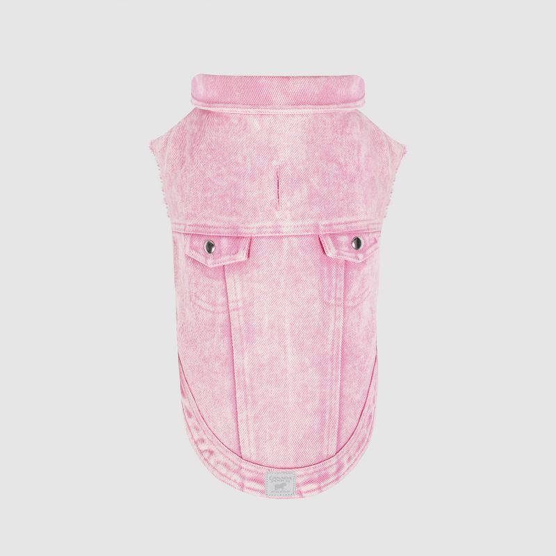 Canada Pooch Downtown Denim Dog Vest, Pink, 18-in