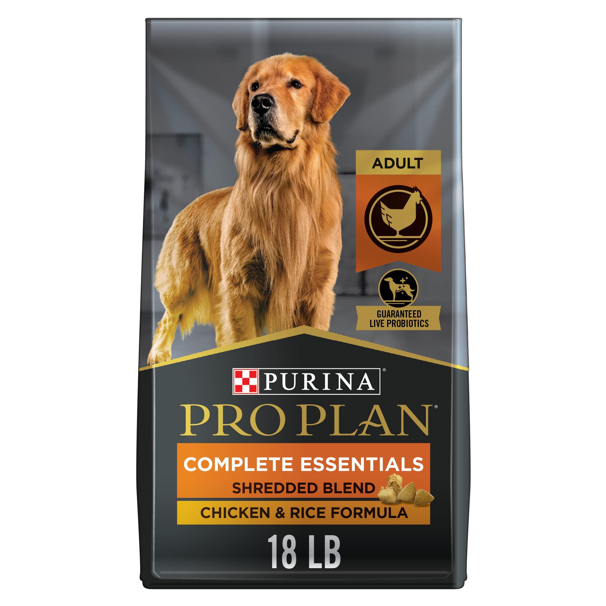 Purina Pro Plan Complete Essentials Shredded Blend Lamb & Rice Adult Dry Dog Food, 18-lb