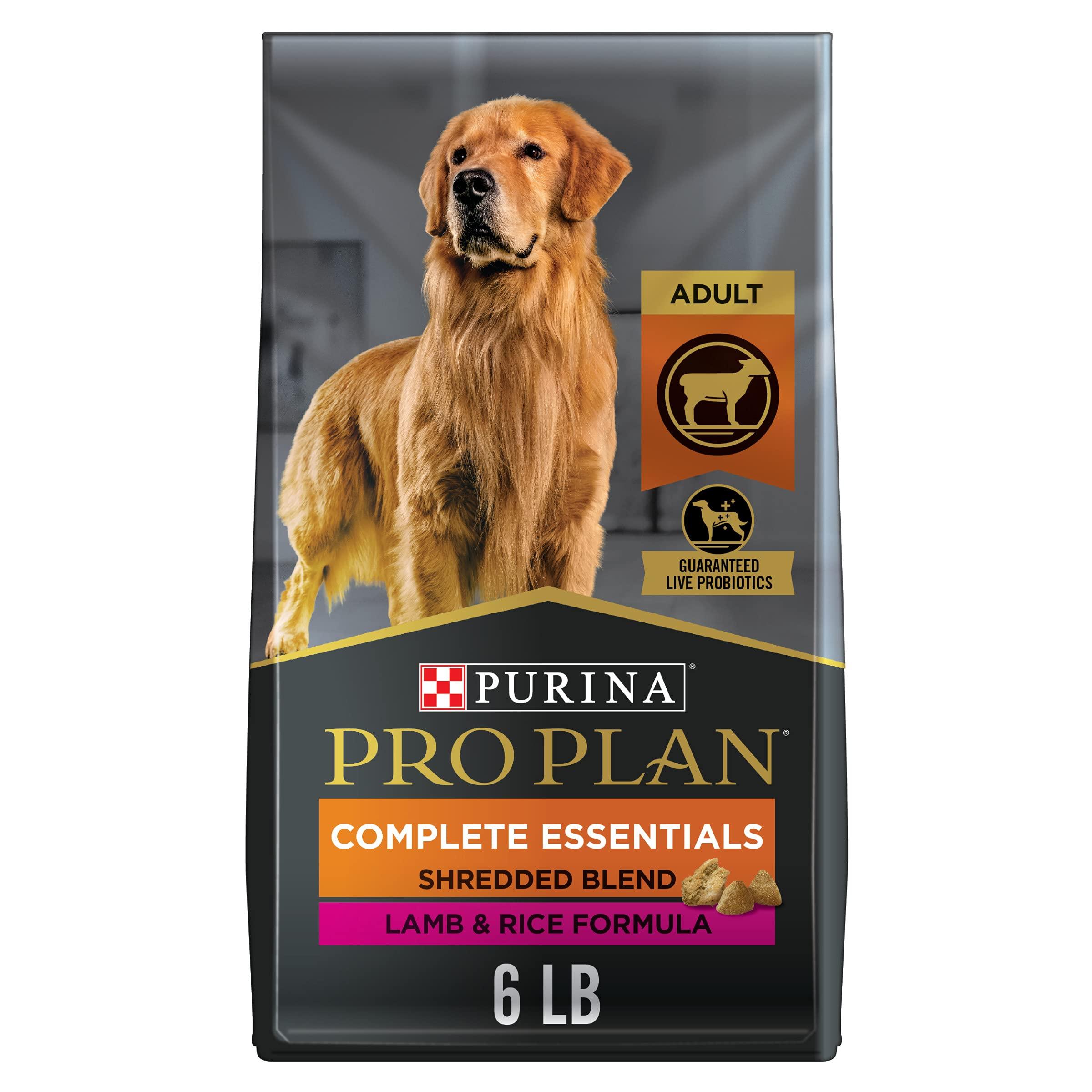 Purina Pro Plan Complete Essentials Shredded Blend Lamb & Rice Adult Dry Dog Food, 6-lb