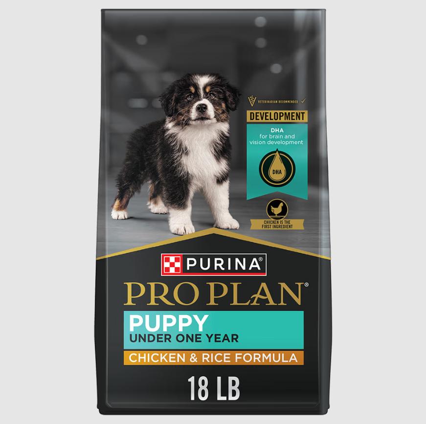 Purina Pro Plan Chicken & Rice Puppy Dry Dog Food, 18-lb
