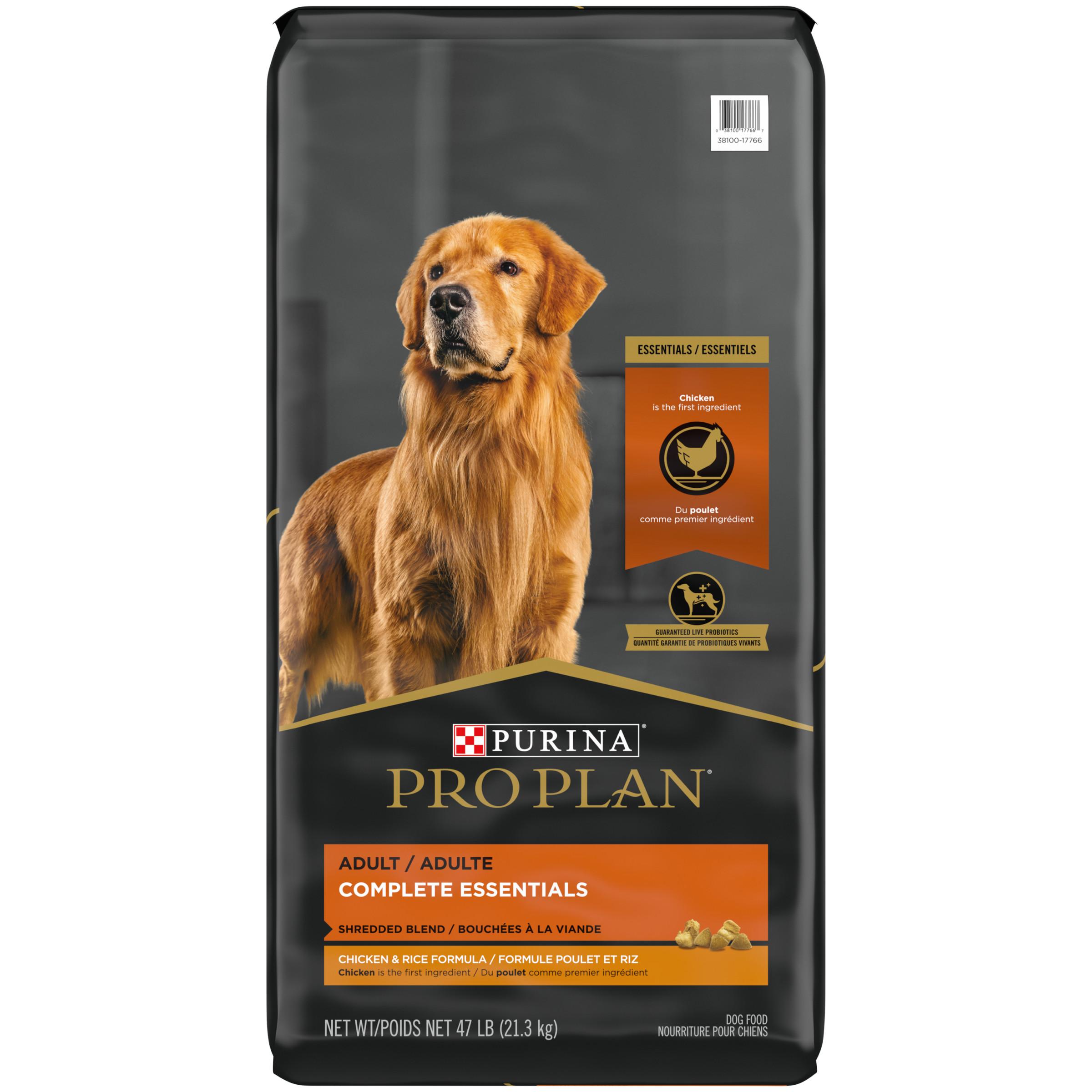 Pro Plan Complete Essentials Shredded Blend Chicken & Rice Adult Dry Dog Food, 47-lb