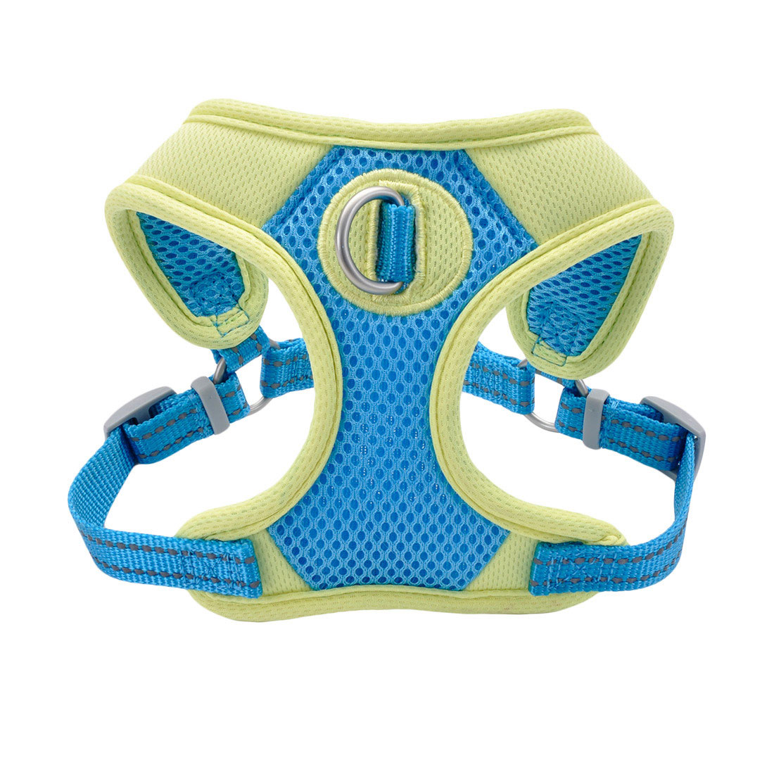 Pro Mesh Harness, Aqua with Neon Yellow, 5/8-inx16-19-in