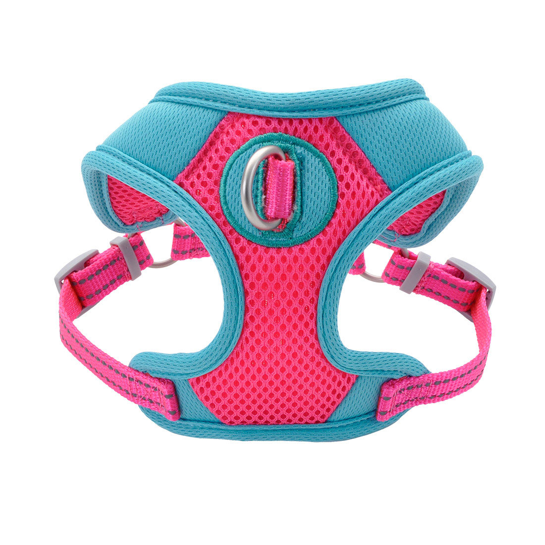 Pro Mesh Harness, Fuscia with Teal, 5/8-inx19-23-in