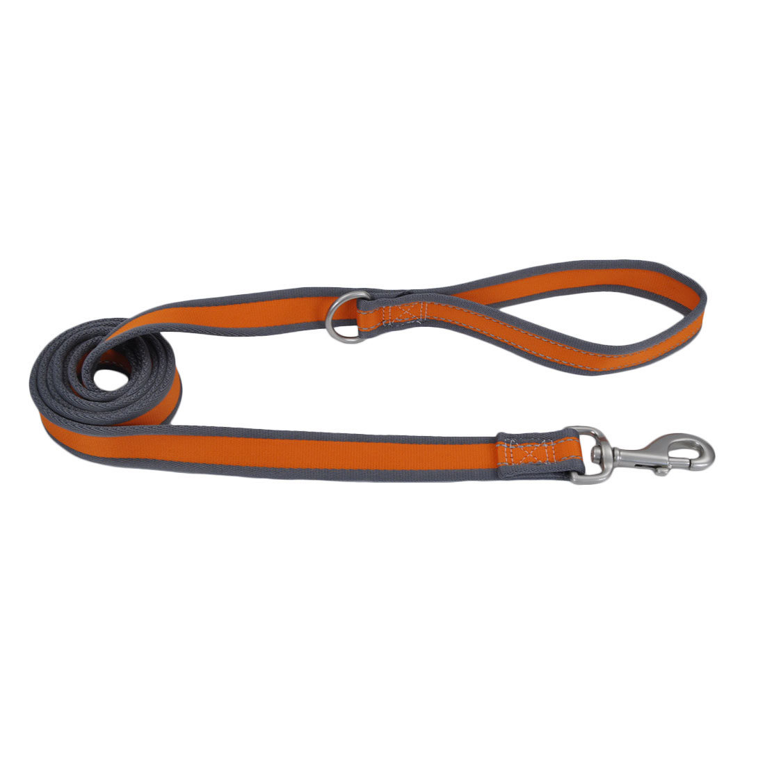 Pro Reflective Dog Leash, Bright Orange with Grey, 1-inx6-ft