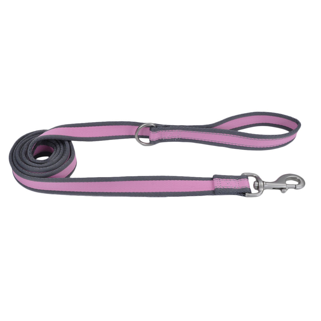Pro Reflective Dog Leash, Bright Pink with Grey, 1-inx6-ft