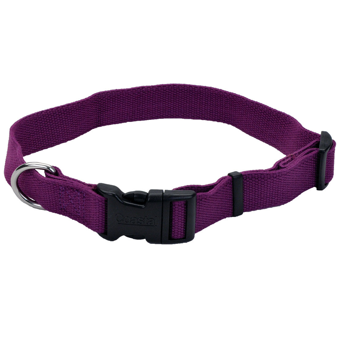 New Earth Soy Adjustable Dog Collar. Eggplant