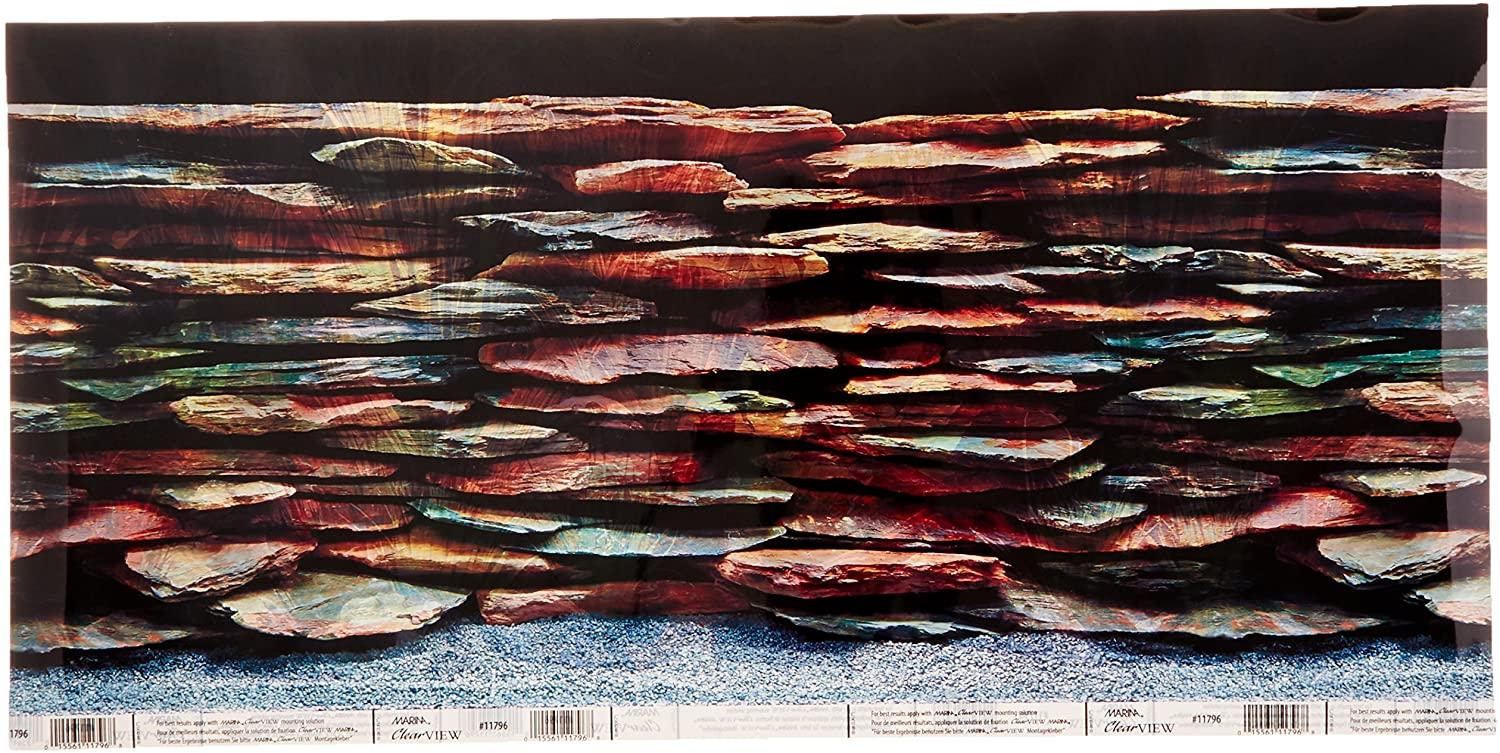 Marina Precut Background for Aquariums, Oasis/Slate, 12 x 24-in