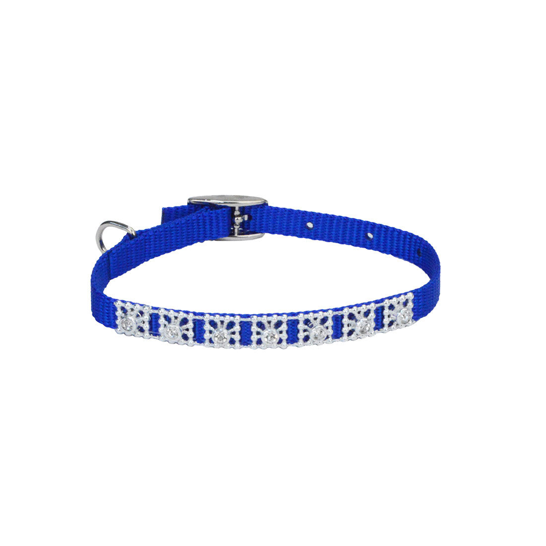 Li'l Pals Nylon Jewel Collar, Blue, 3/8-inx10-in