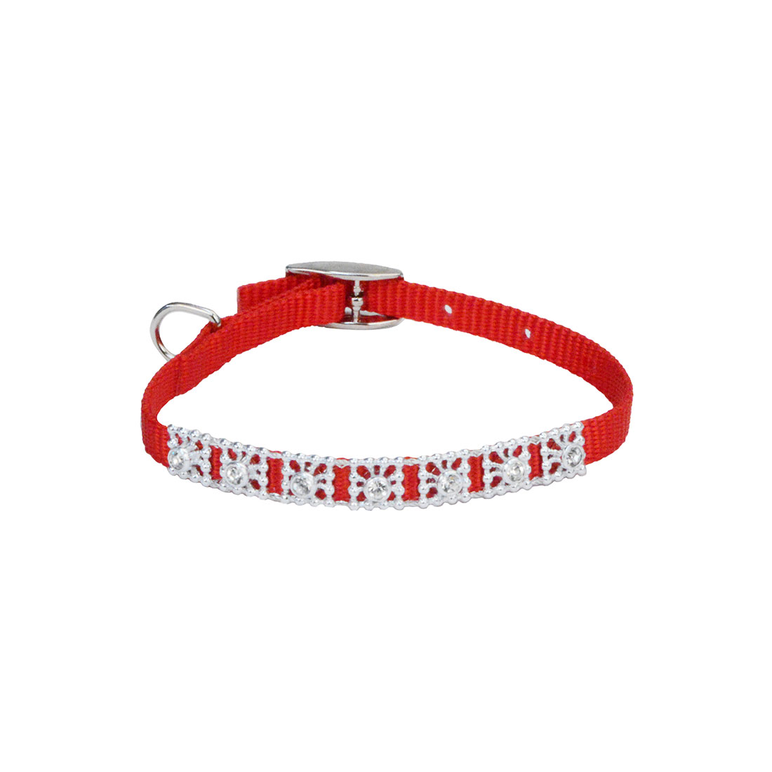 Li'l Pals Nylon Jewel Collar, Red, 3/8-inx10-in