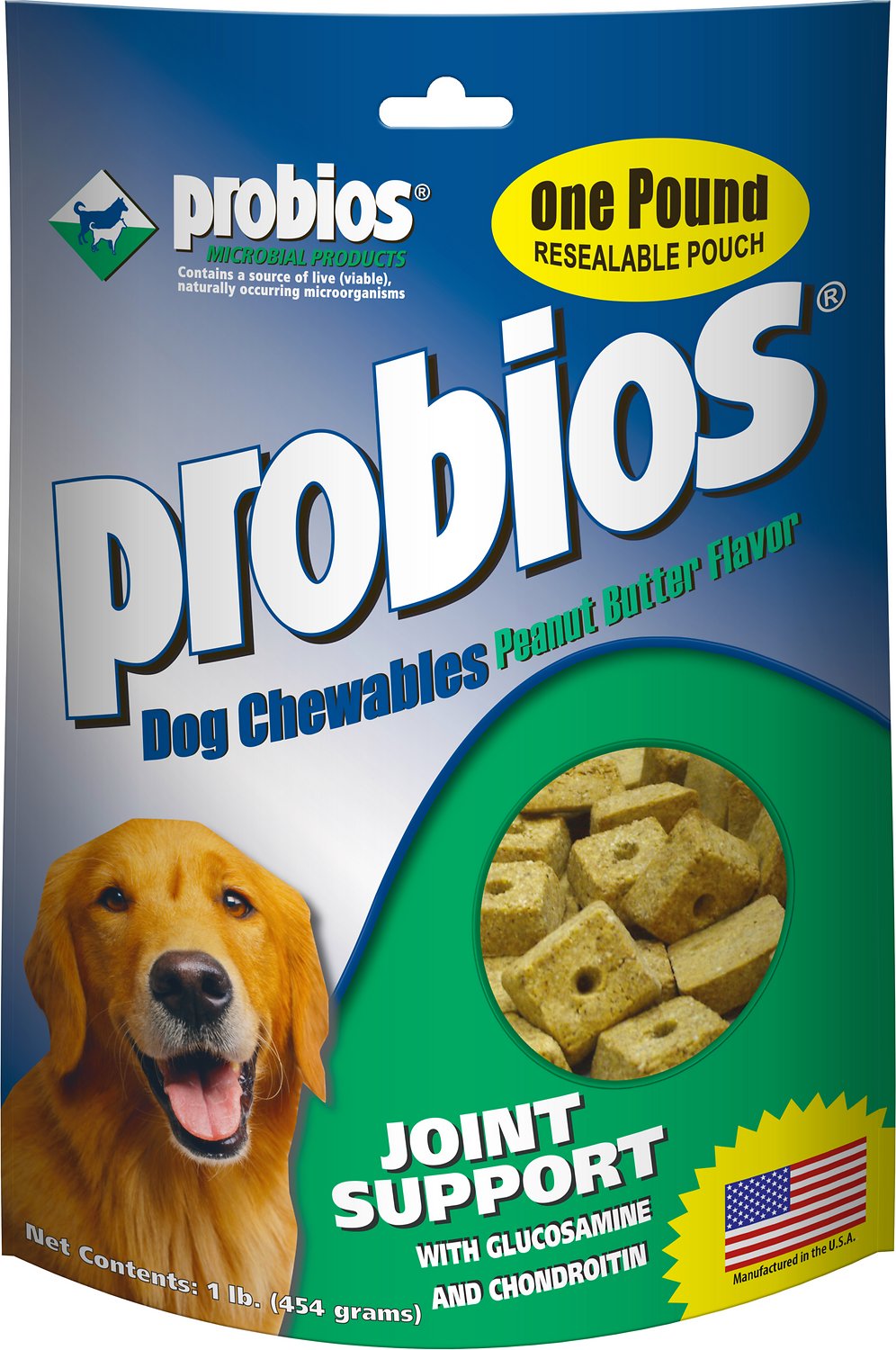 Probios Joint Support Peanut Butter Flavor Chewables Dog Supplement, 1-lb