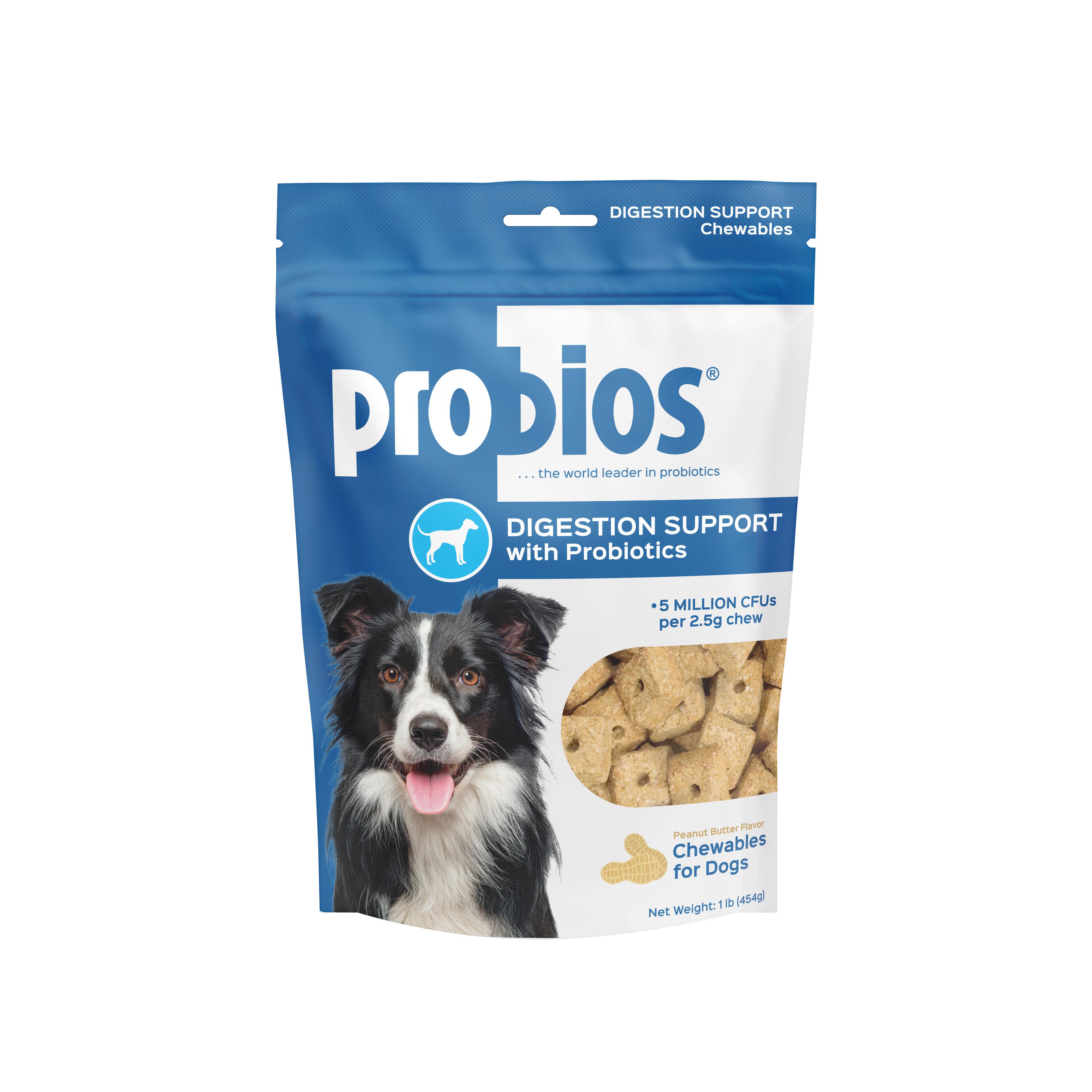 Probios Digestion Support with Probiotics Peanut Butter Flavor Chewables Dog Treats, 1-lb