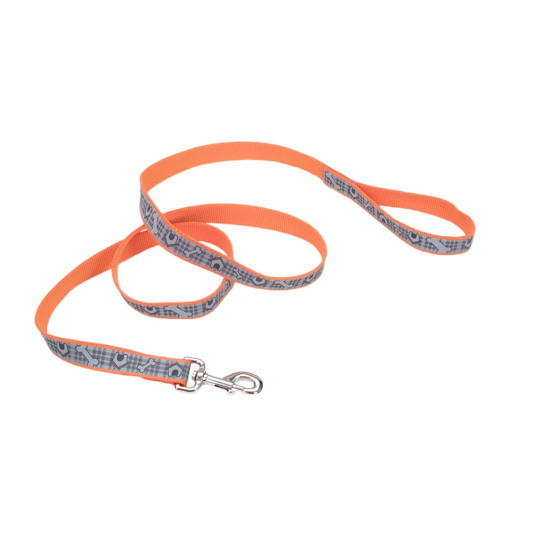 Lazer Brite Reflective Dog Leash, Orange Dog Houses, 1-in x 6-ft