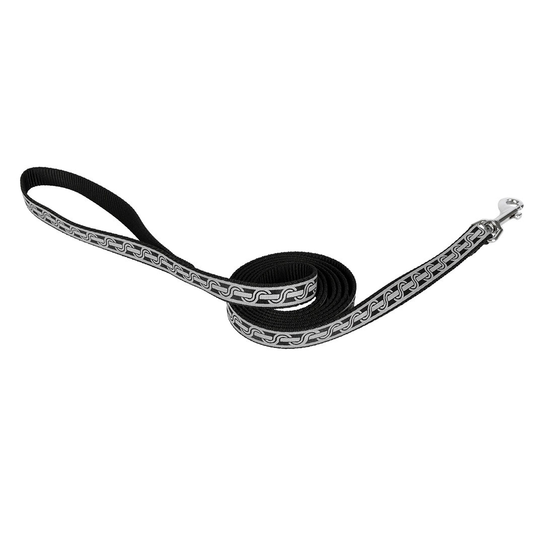 Lazer Brite Reflective Open-Design Dog Leash, Black Chain Link, 3/8-in x 6-ft