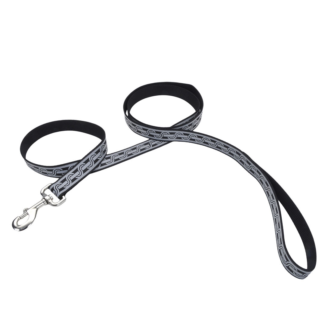 Lazer Brite Reflective Open-Design Dog Leash, Black Chain Link, 1-in x 4-ft