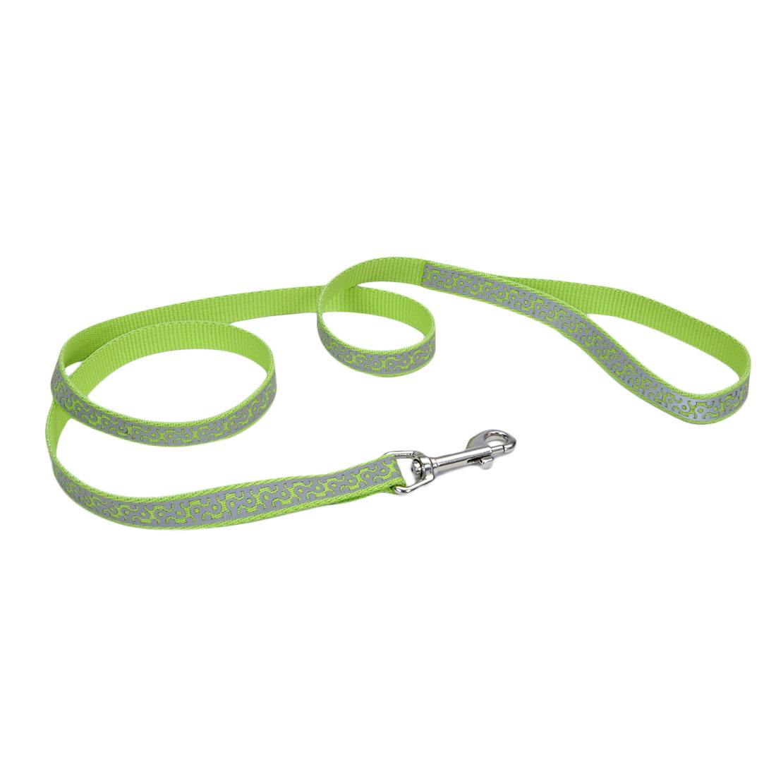Lazer Brite Reflective Open-Design Dog Leash, Lime Geometric, 5/8-in x 6-ft
